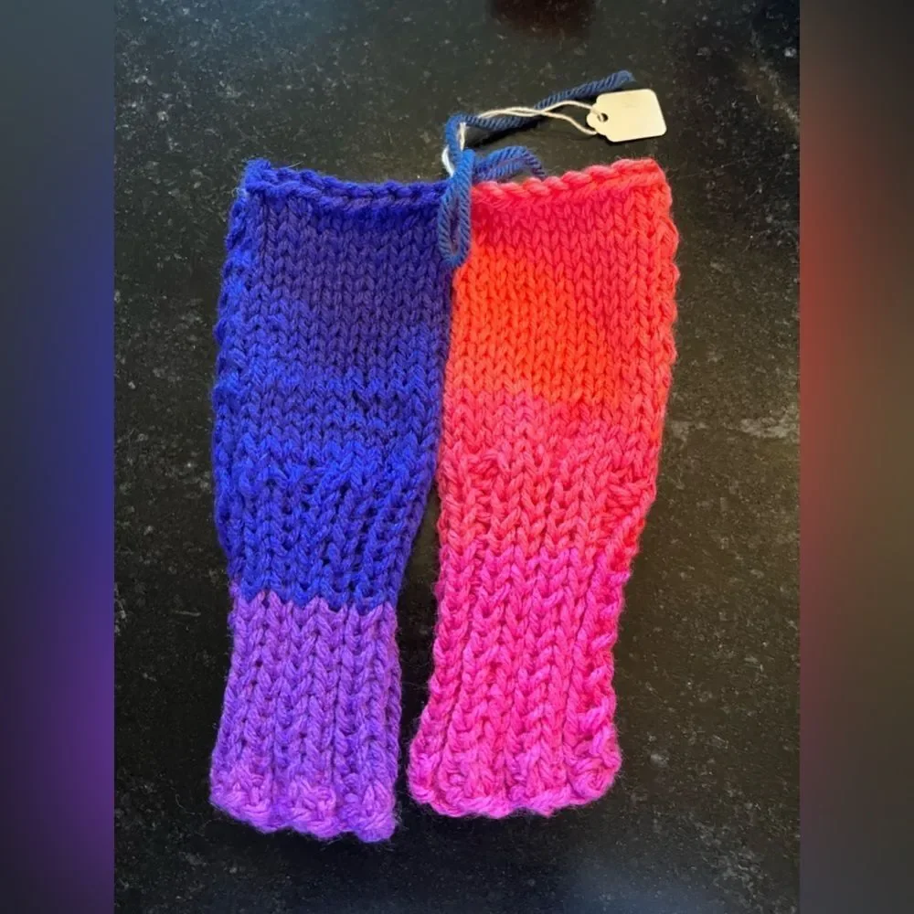 One of a kind- LIMITED EDITION Knit Hand Arm warmers Fingerless gloves mittens